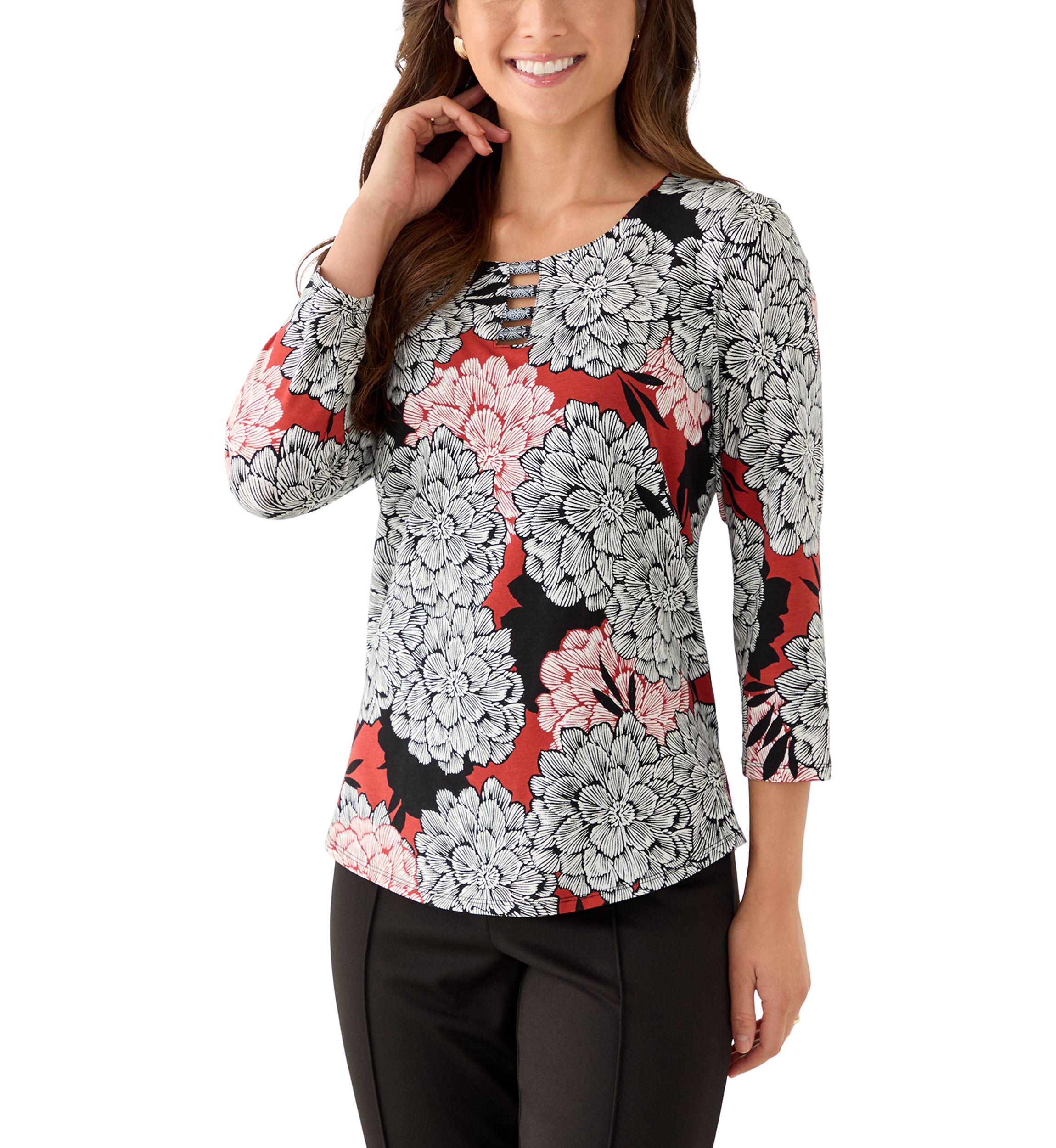 Petite Dahlia Garden Knit Top