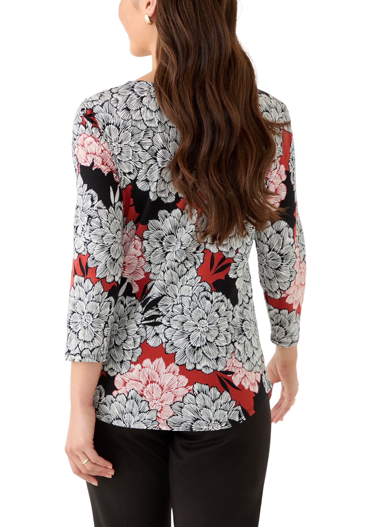 Petite Dahlia Garden Knit Top