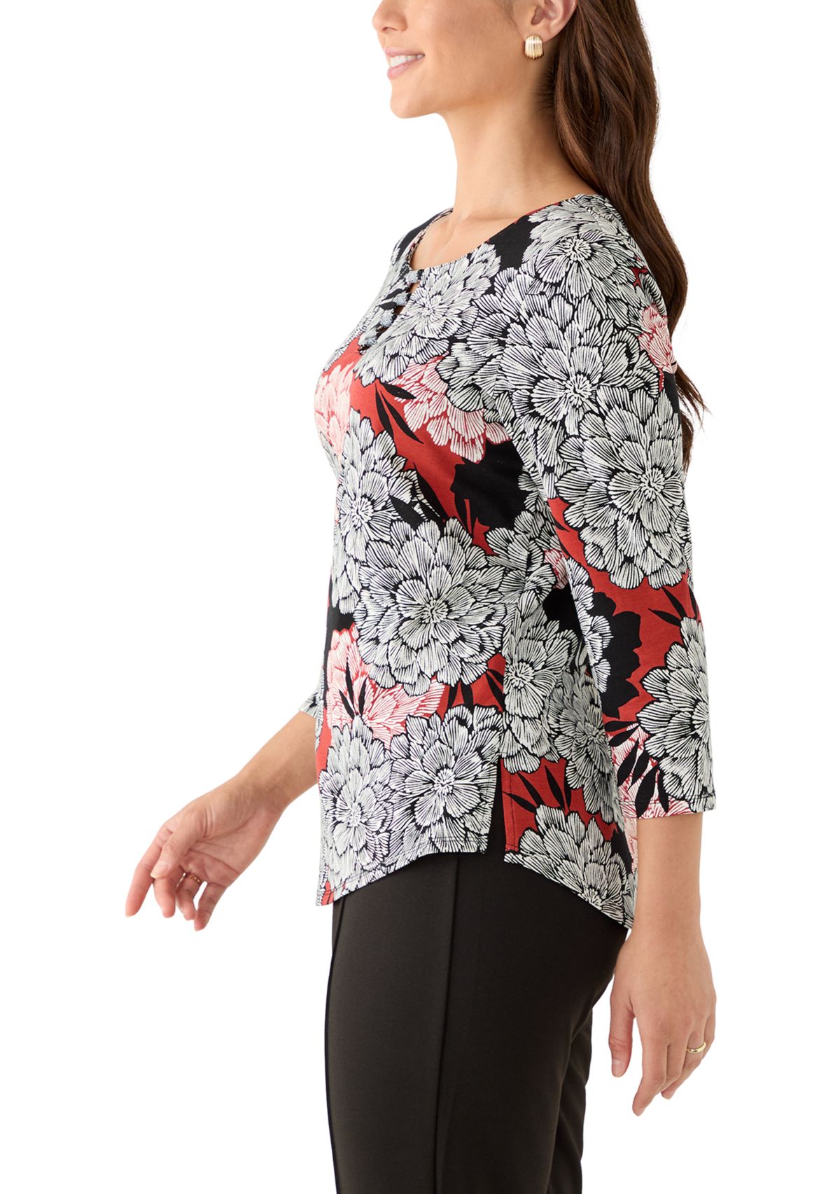 Petite Dahlia Garden Knit Top