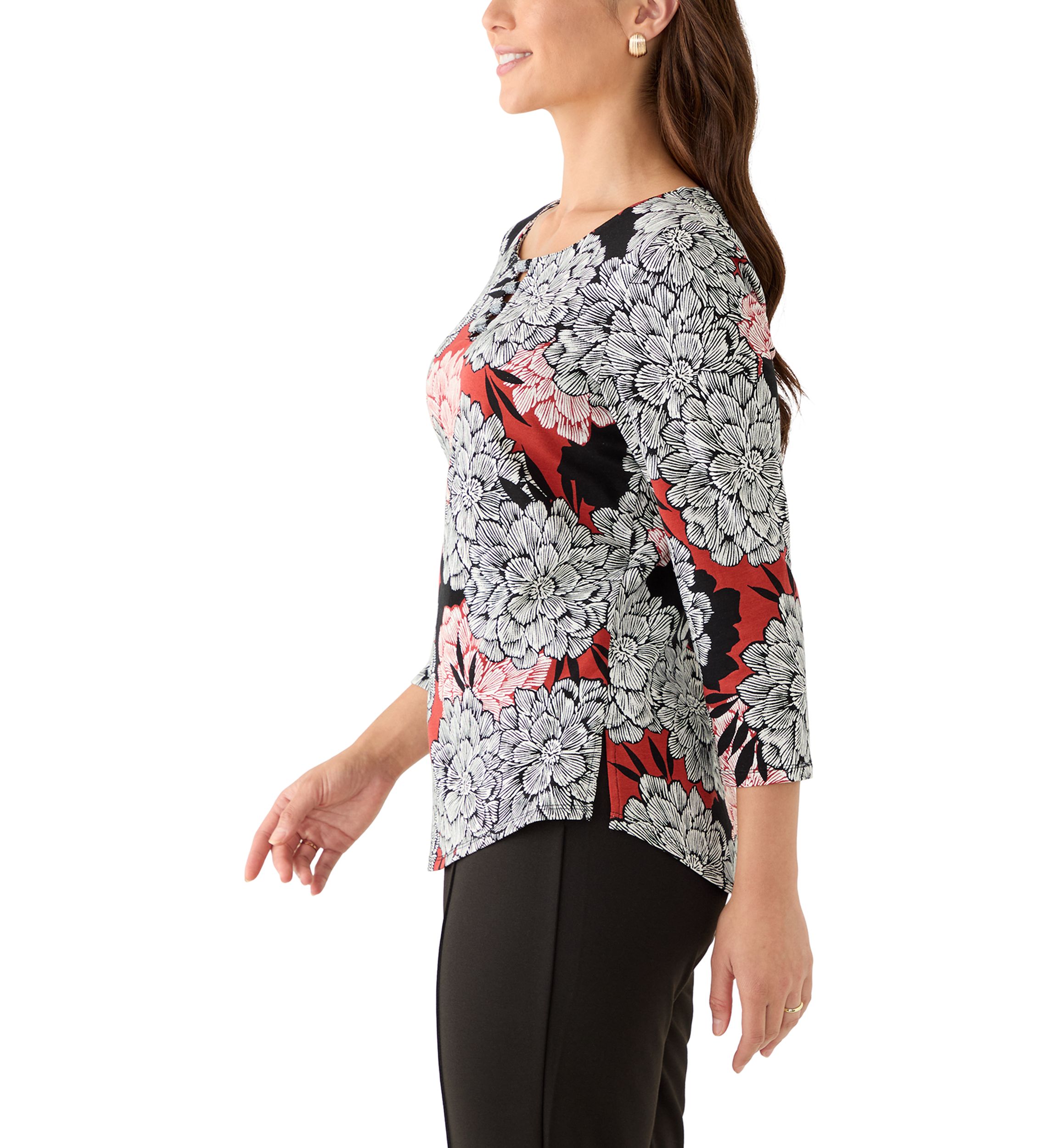 Petite Dahlia Garden Knit Top