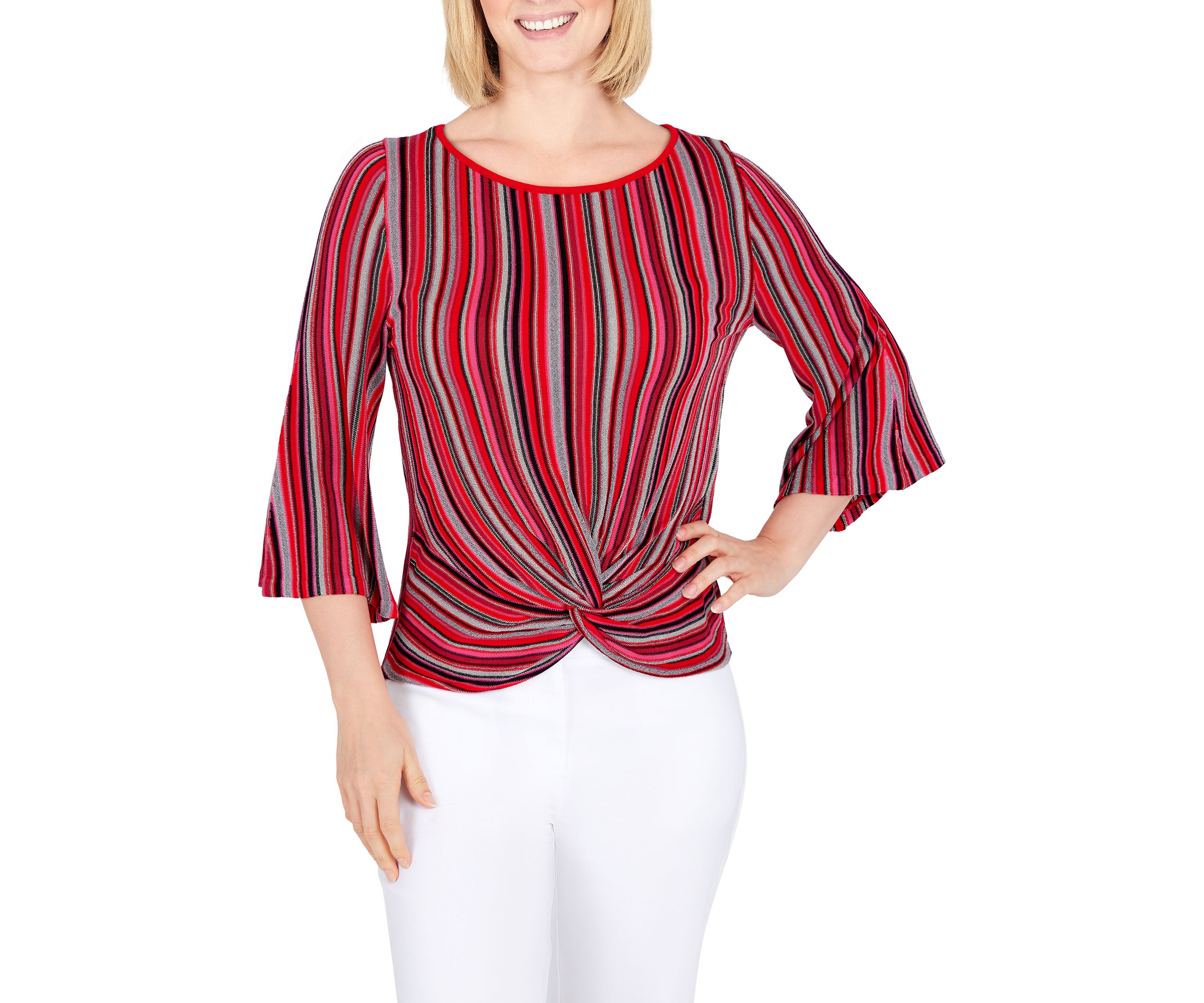 Womens Metallic Twist Sweater