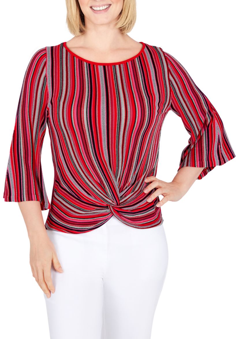Womens Metallic Twist Sweater