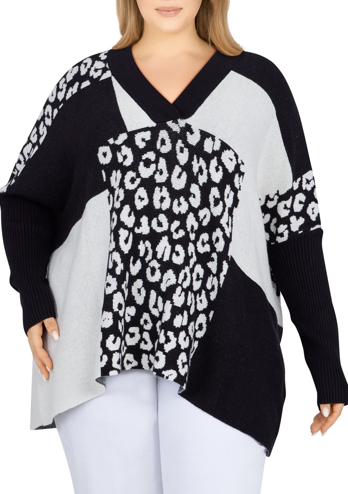 Plus Size Animal Mix Sweater