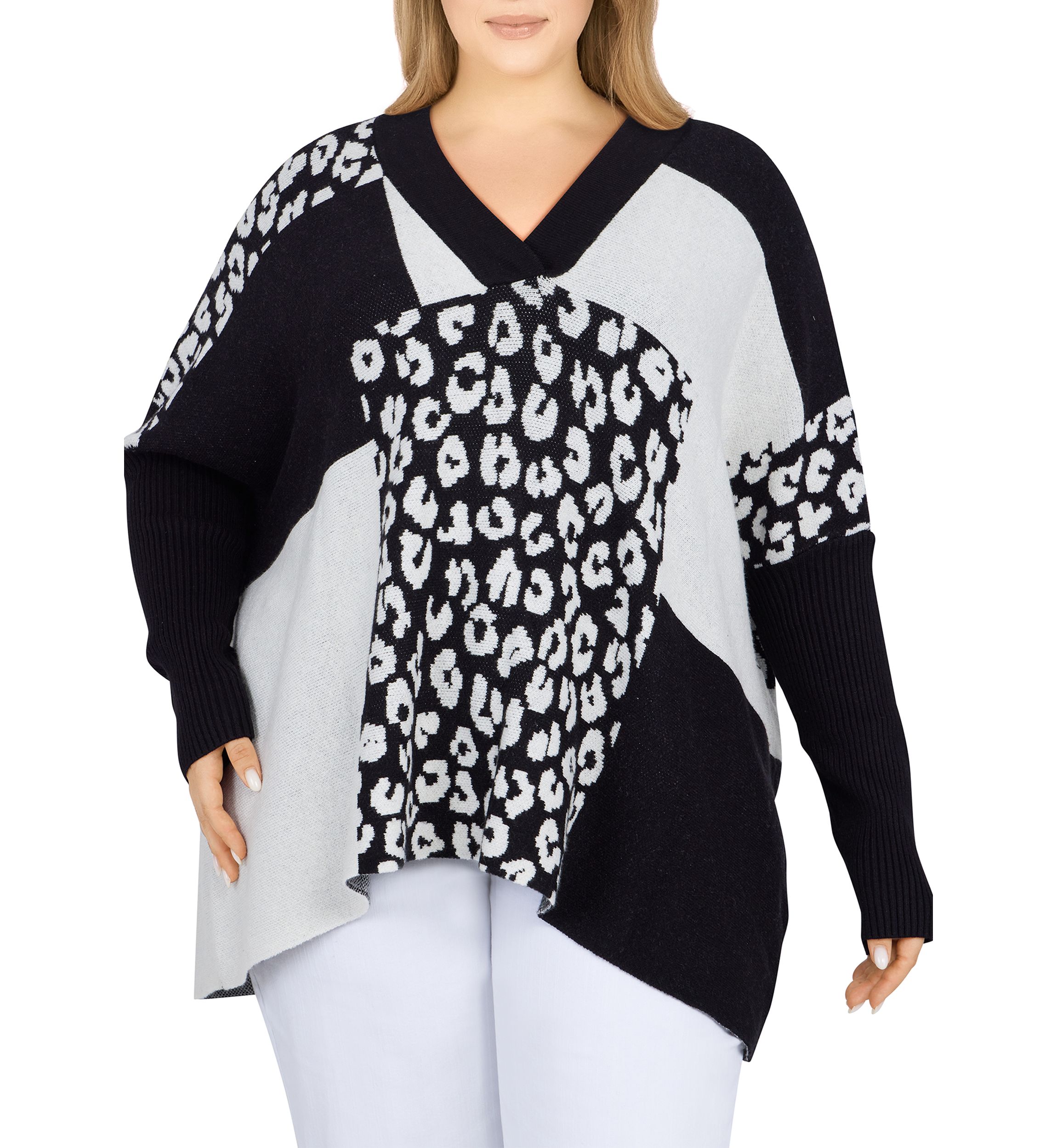 Plus Size Animal Mix Sweater