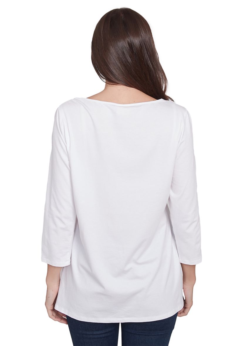 Womens Floral Pop Knit Top