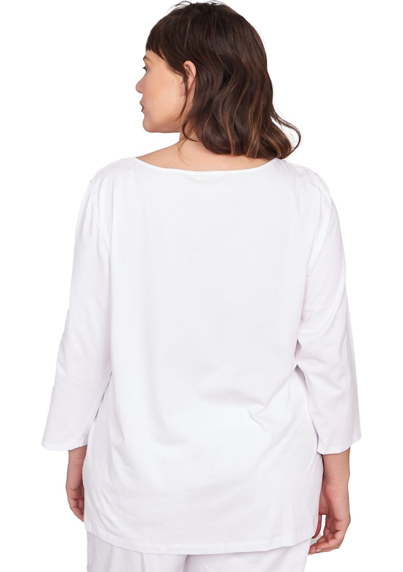 Plus Size Floral Pop Printed Knit Top