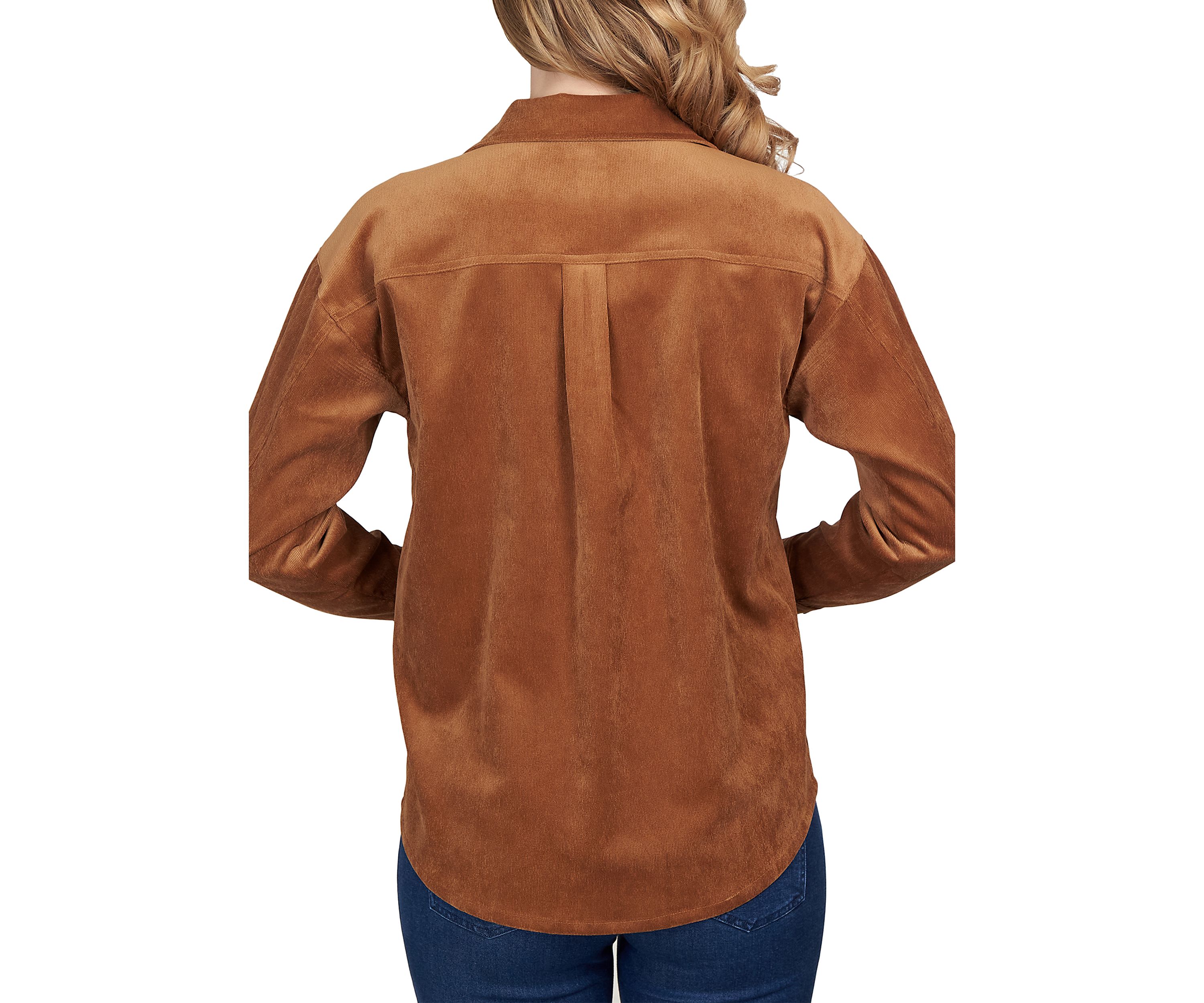 Womens Button Up Solid Pincord Jacket