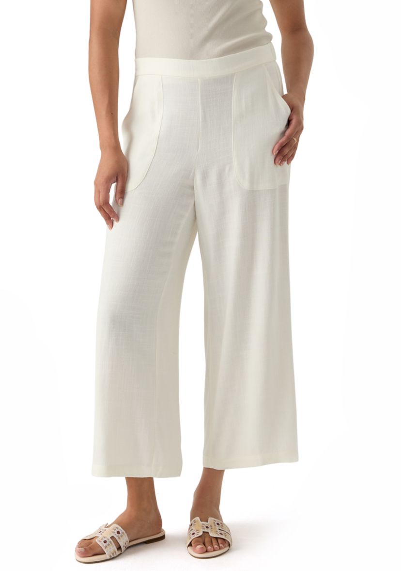 Womens Relaxed Oasis Linen Capri Pants