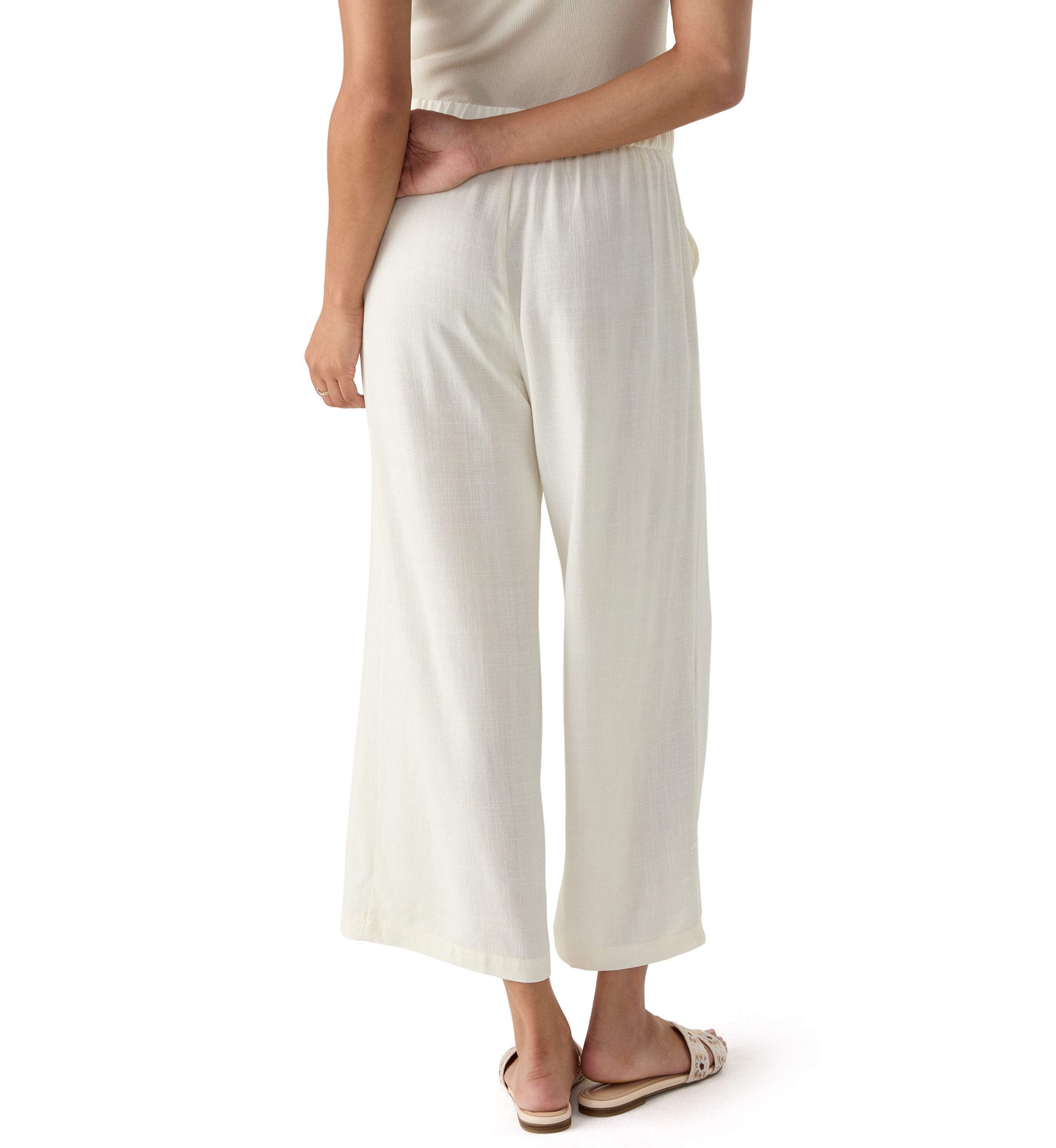 Womens Relaxed Oasis Linen Capri Pants