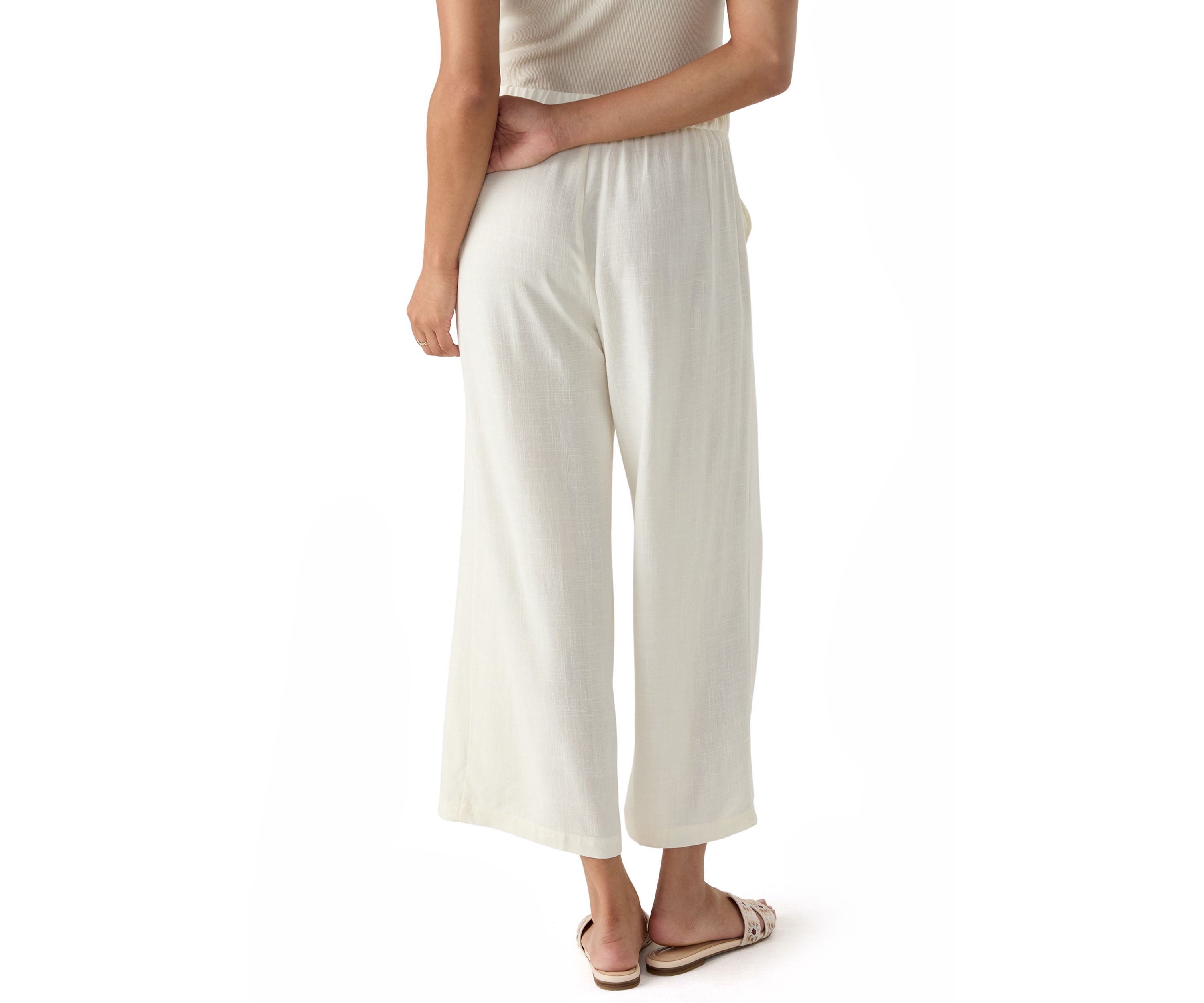 Womens Relaxed Oasis Linen Capri Pants