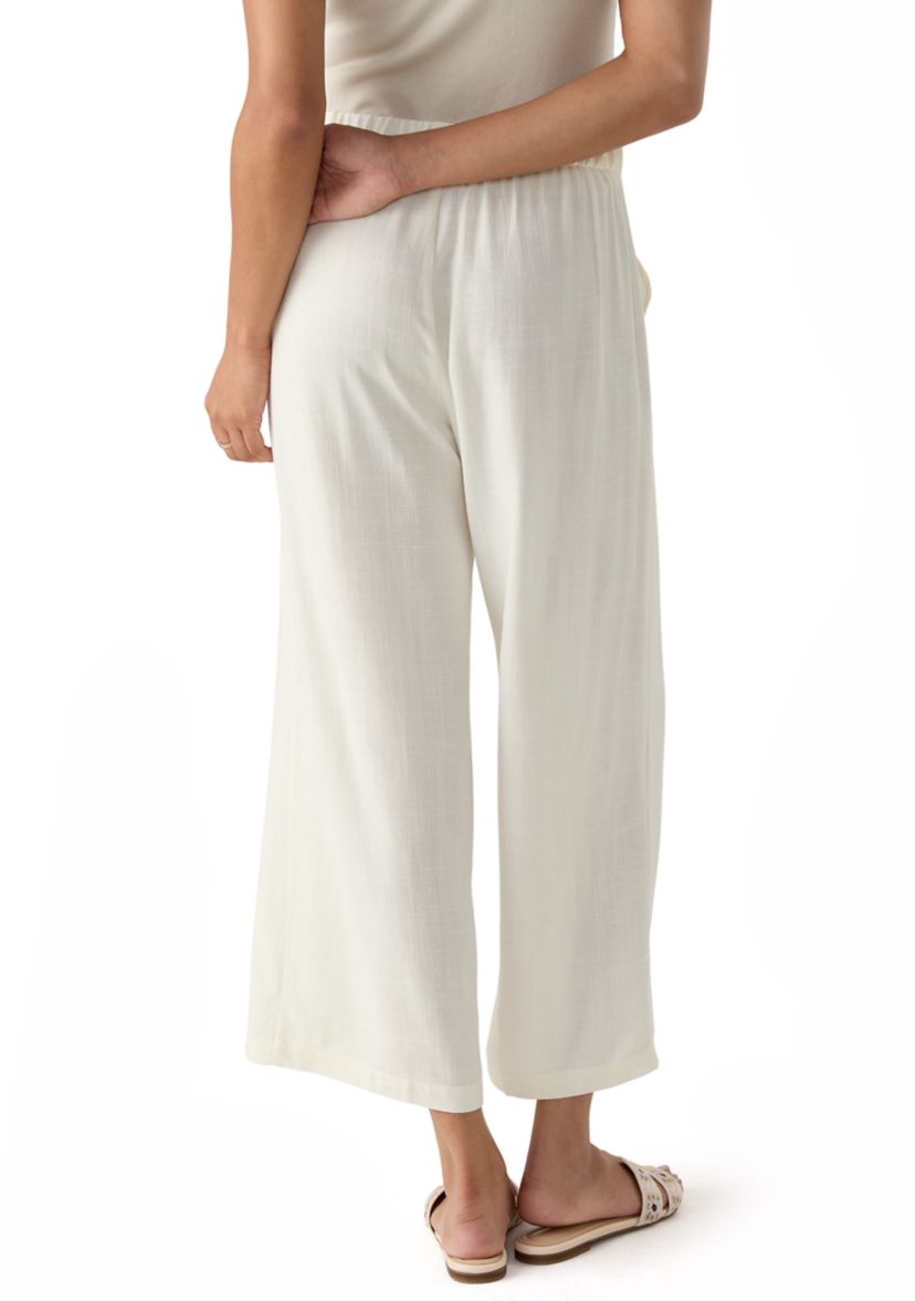 Womens Relaxed Oasis Linen Capri Pants