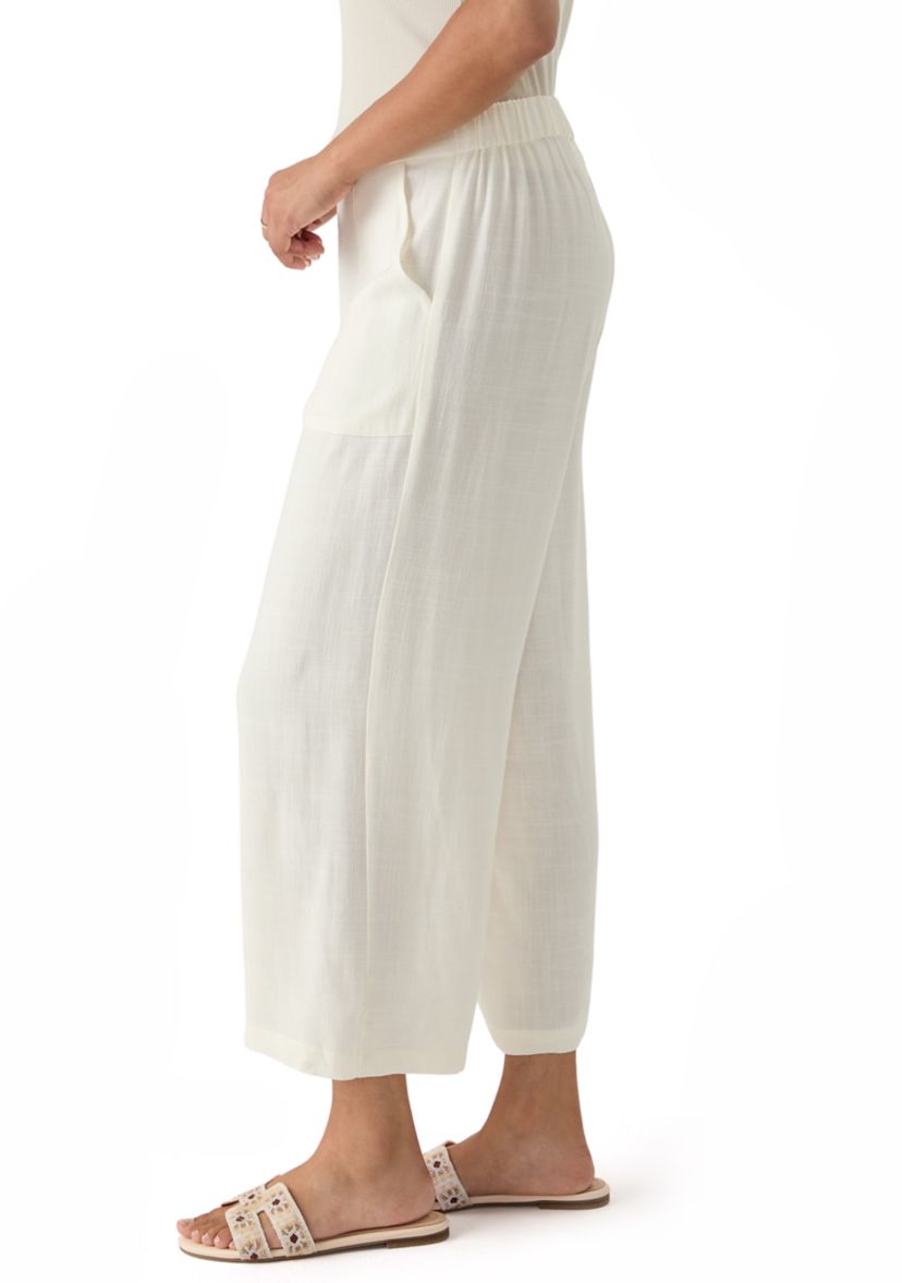 Womens Relaxed Oasis Linen Capri Pants