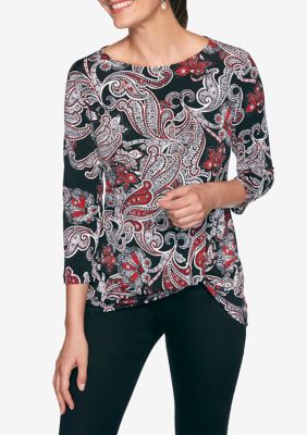 Ruby Rd Petite Must Haves Delicately Paisley Top | belk