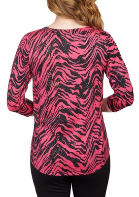 Women's Chevron Zebra Dew Drop O-Ring Top