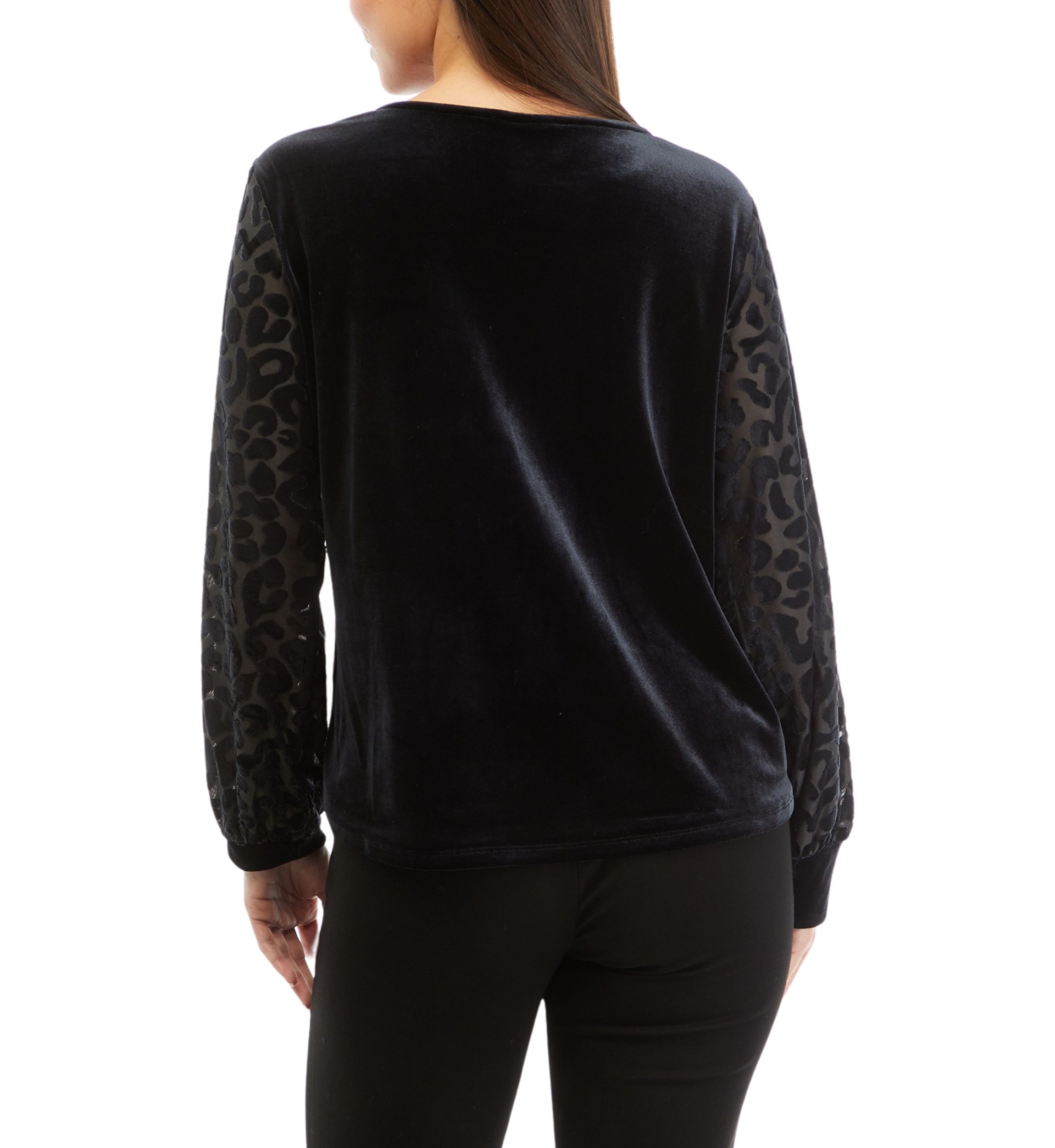 Petite Scoop Neck Stretch Velvet Sweatshirt