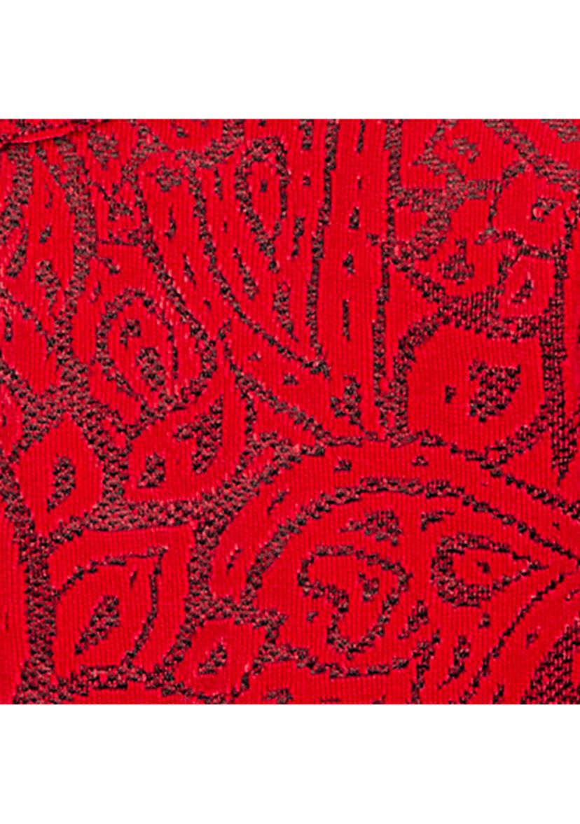 Womens Paisley Jacquard Asymmetric Hem Knit Top