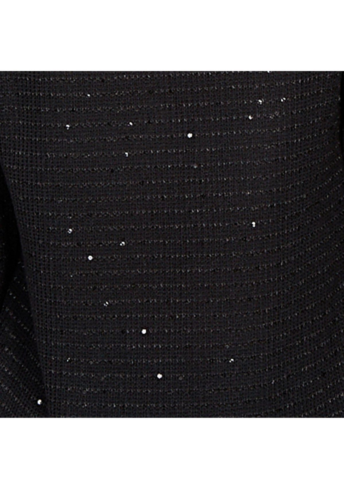 Womens Sequin Knit Top With Button Details