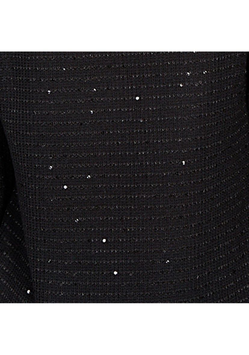 Womens Sequin Knit Top With Button Details