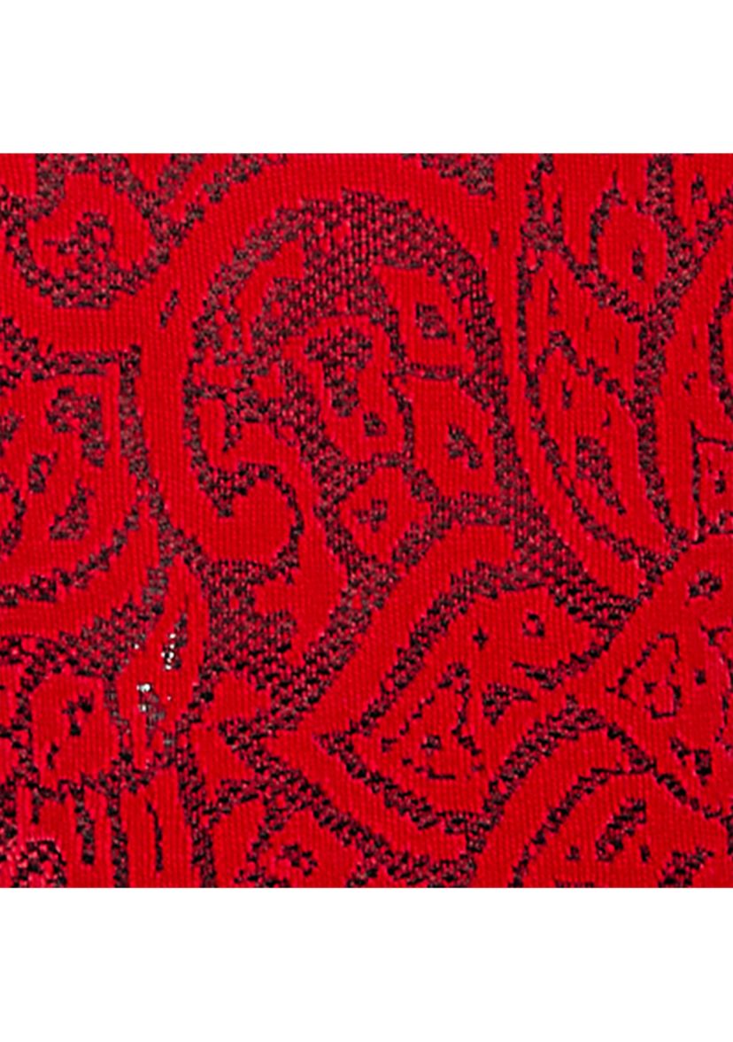 Plus Size Paisley Jacquard Asymmetric Hem Knit Top