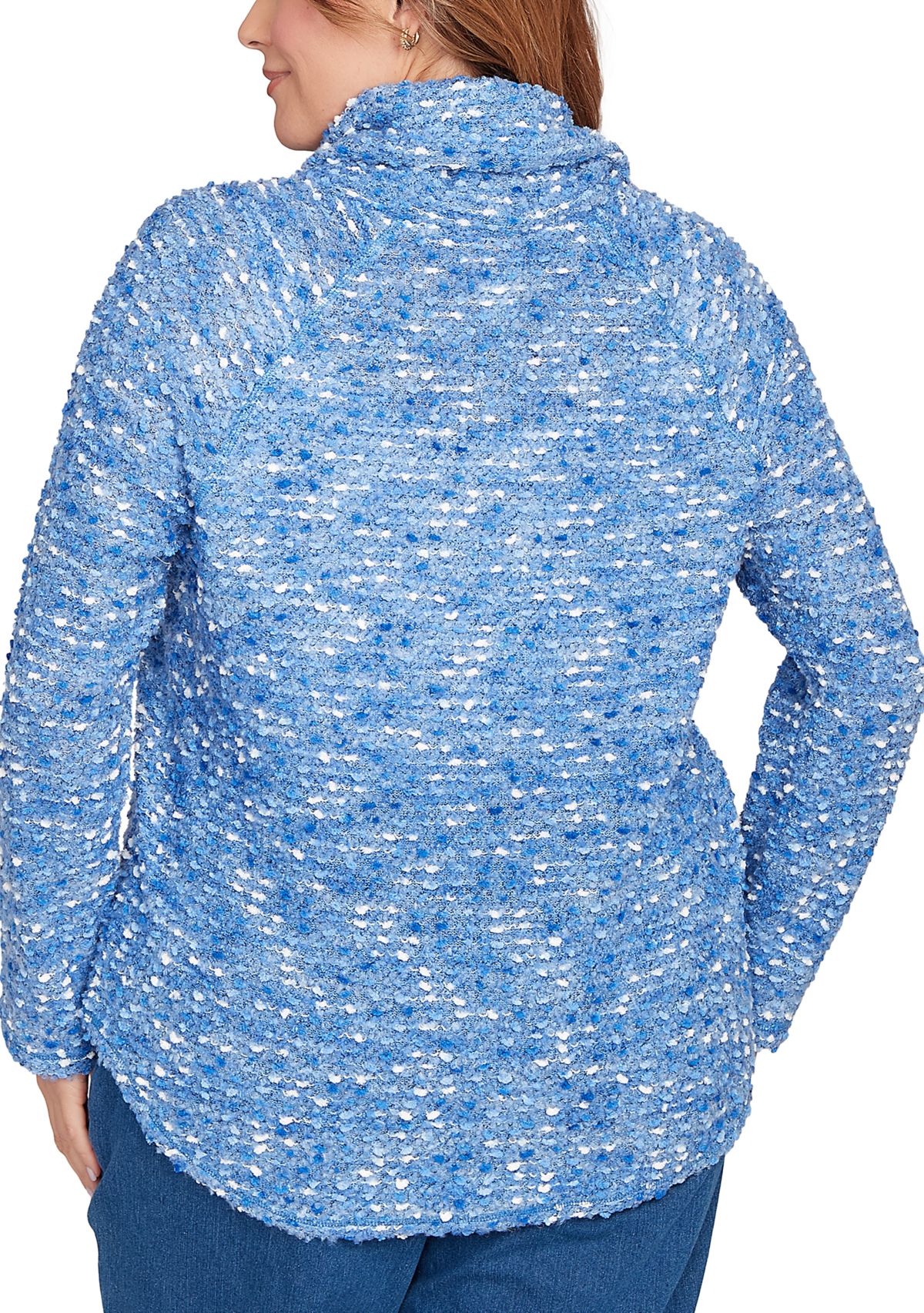 Plus Size Cowl Neck Nubby Boucle Top