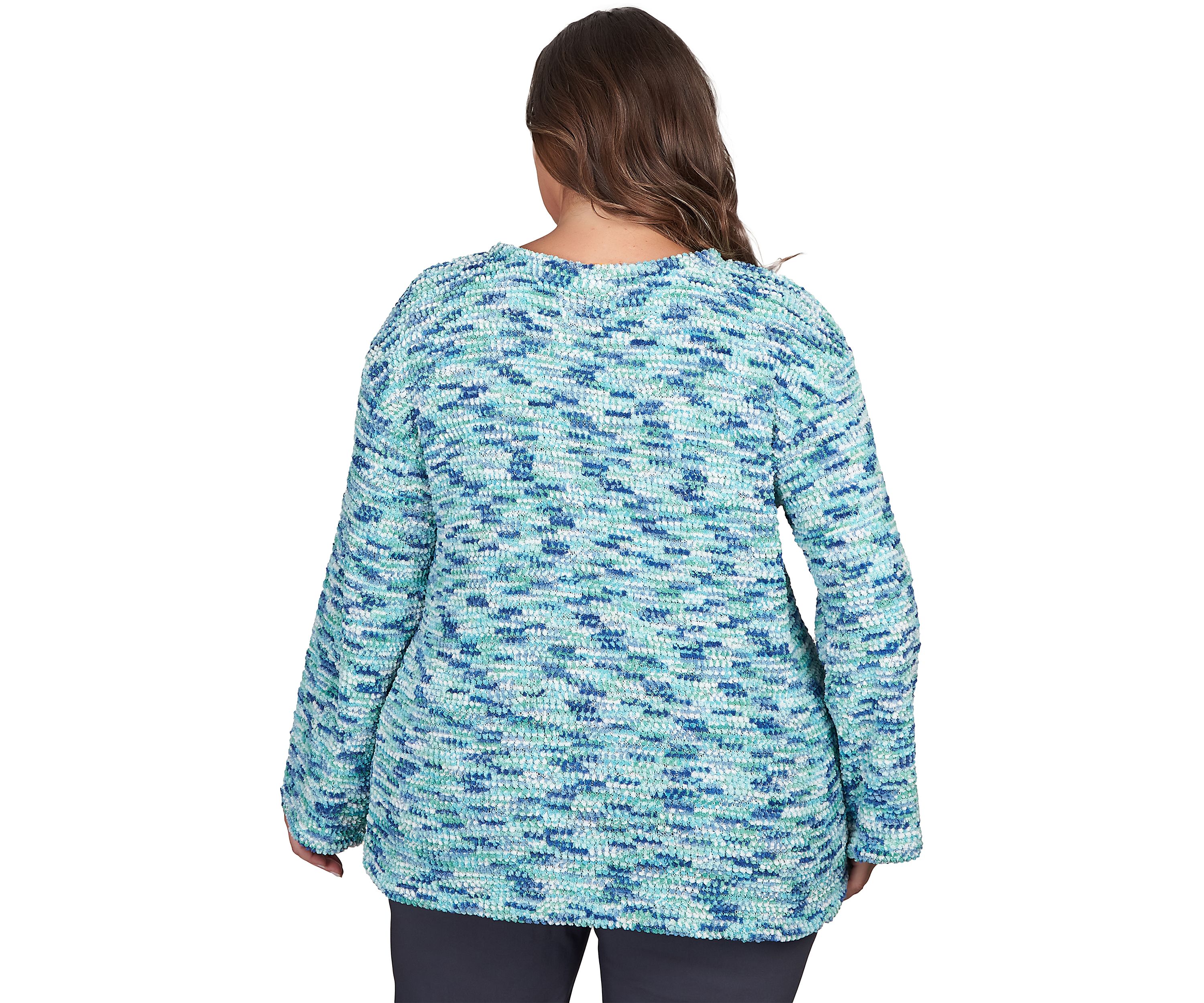 Plus Size Soft Textured Sweater Flowing Top