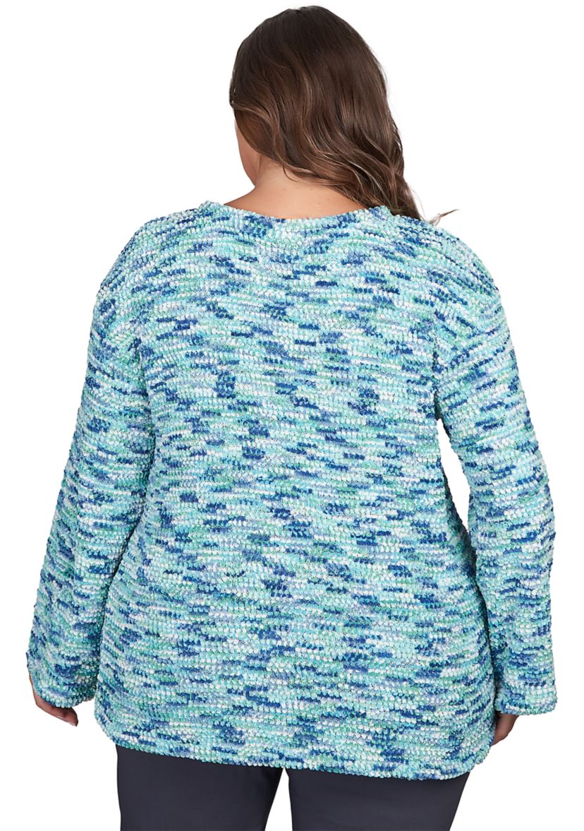 Plus Size Soft Textured Sweater Flowing Top