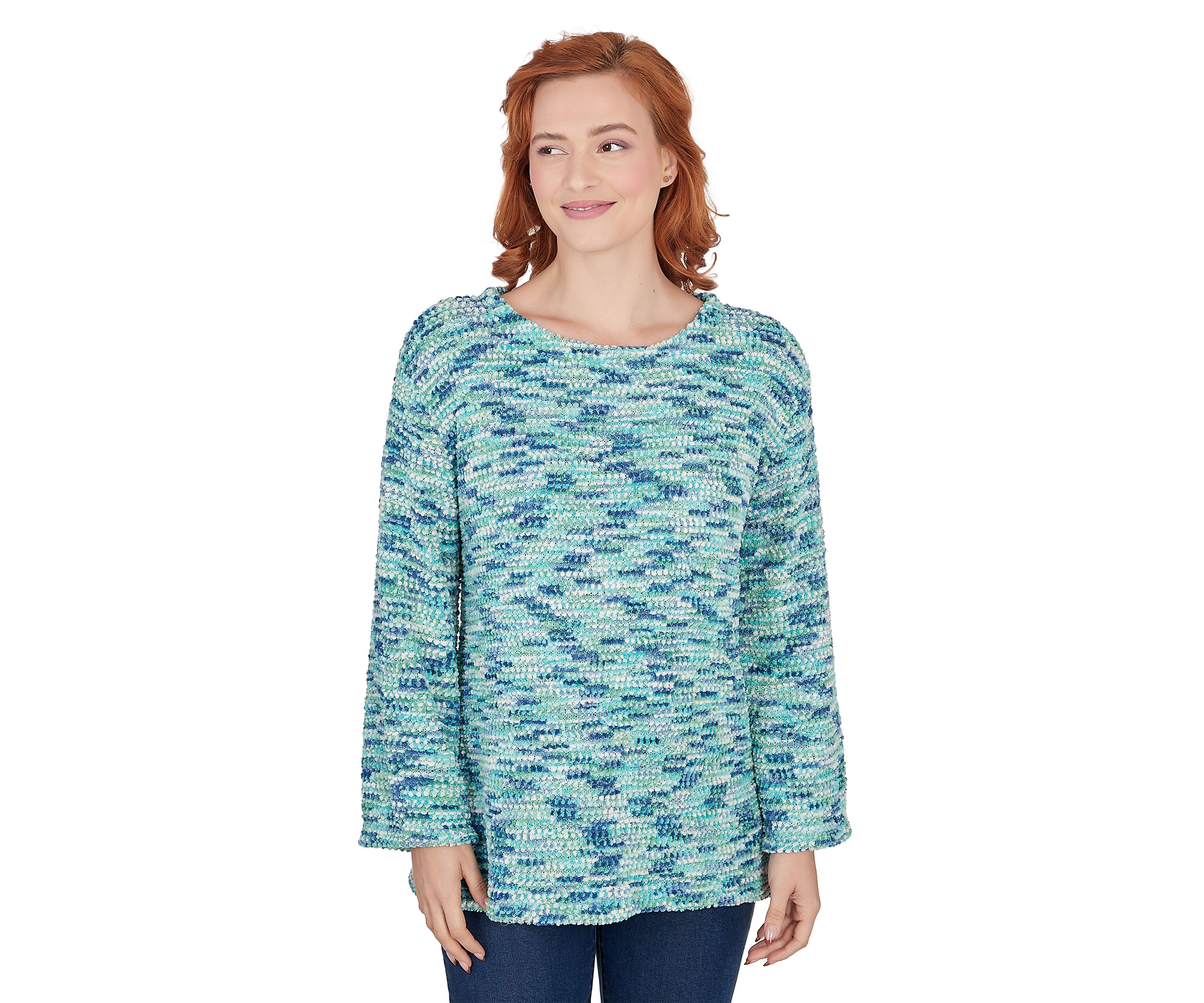 Petite Soft Textured Sweater Flowing Top