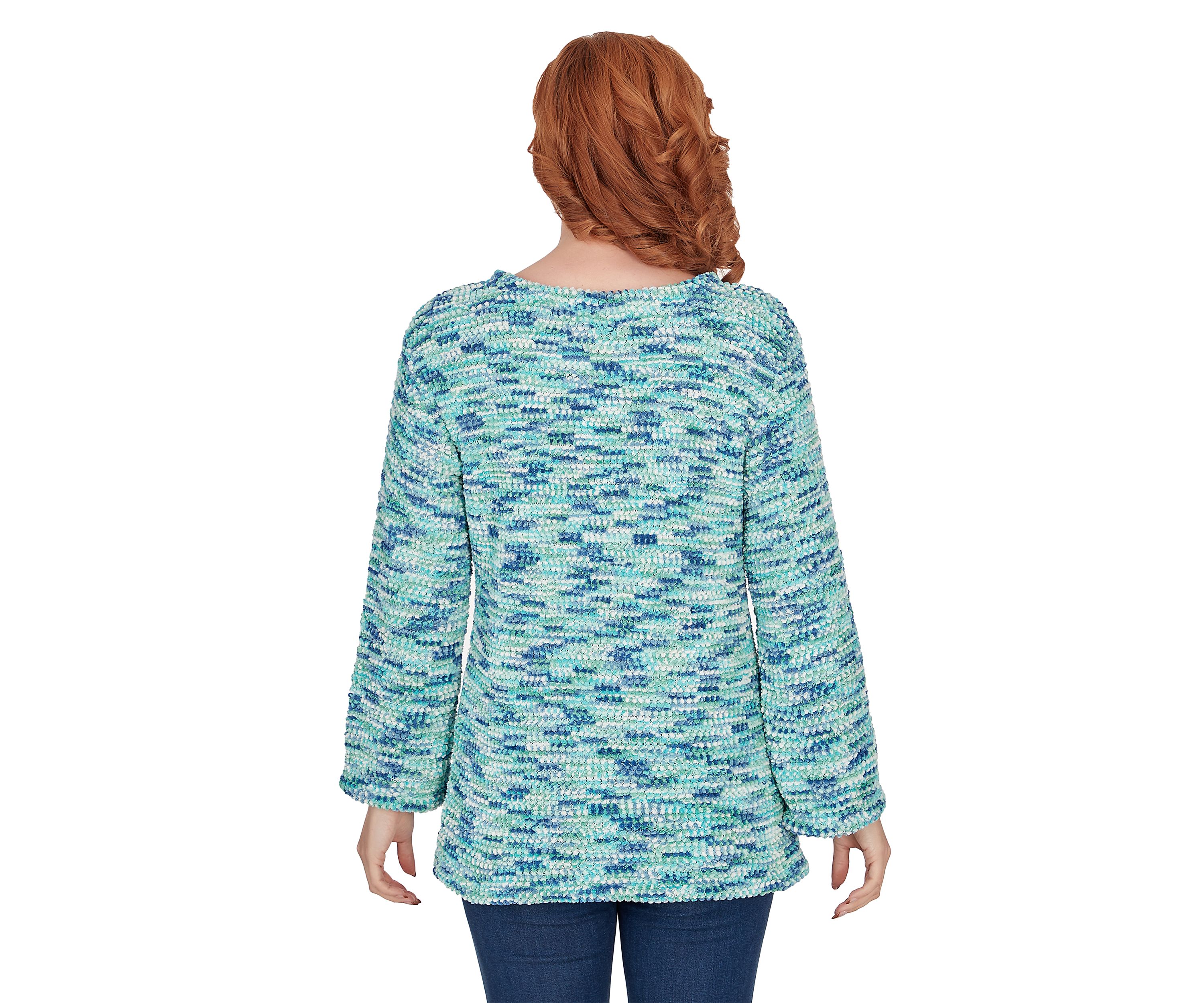 Petite Soft Textured Sweater Flowing Top