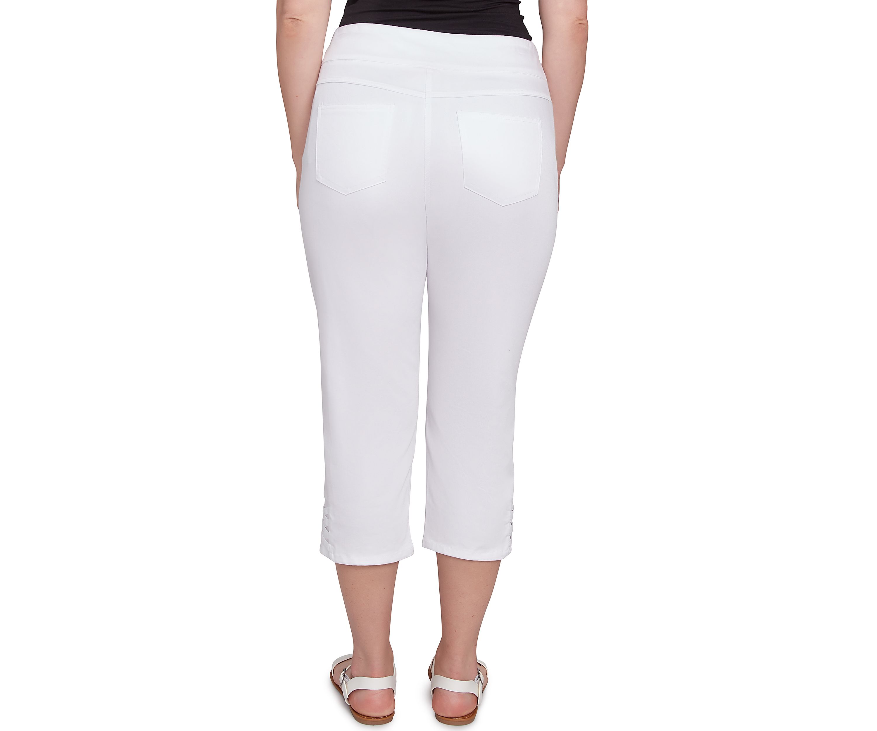 Womens Ladder Hem Soft Denim Capri Pants
