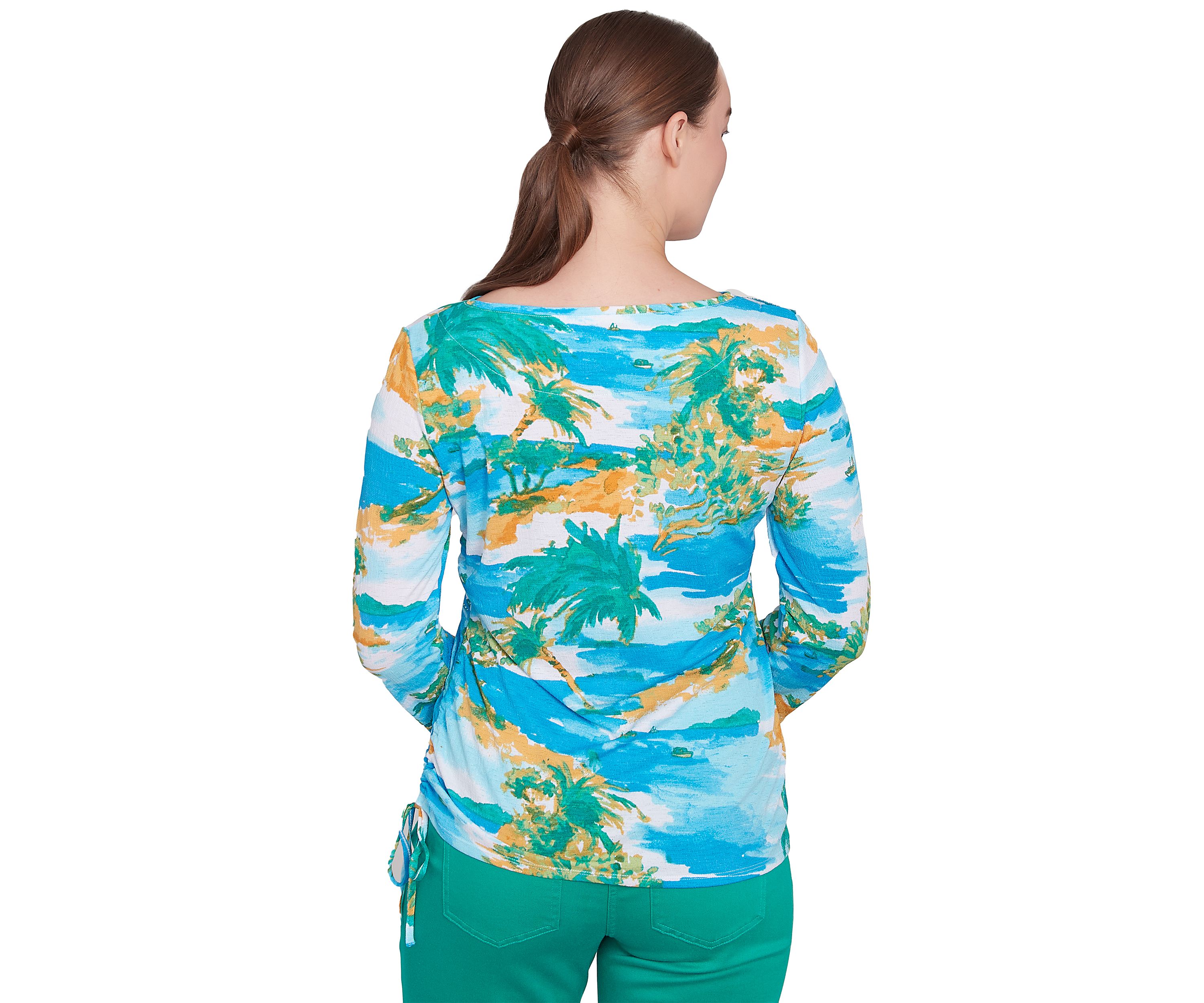 Womens Paradise Island Crinkle Knit Top