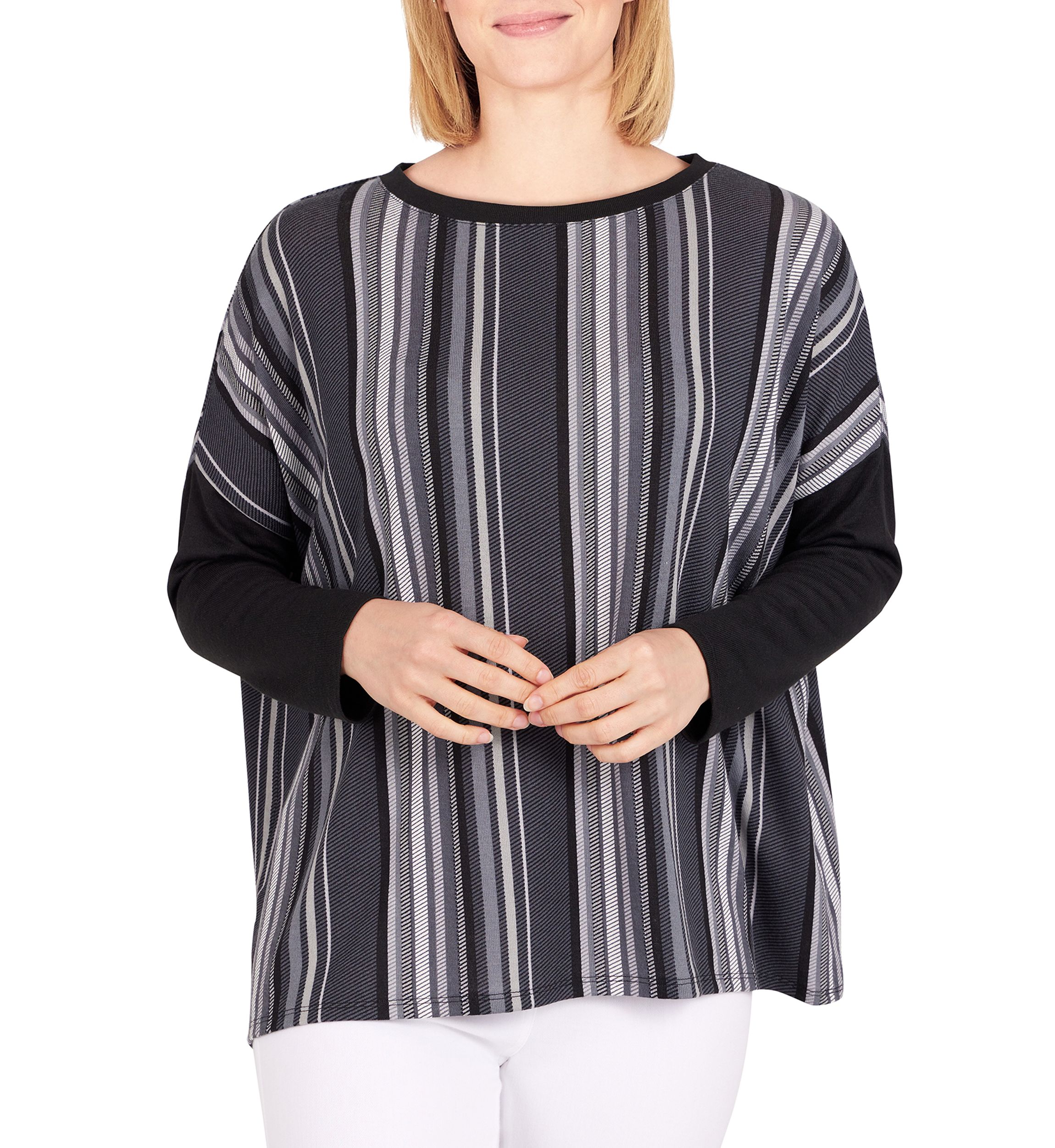 Womens Easy Chic Pullover Stripe Top