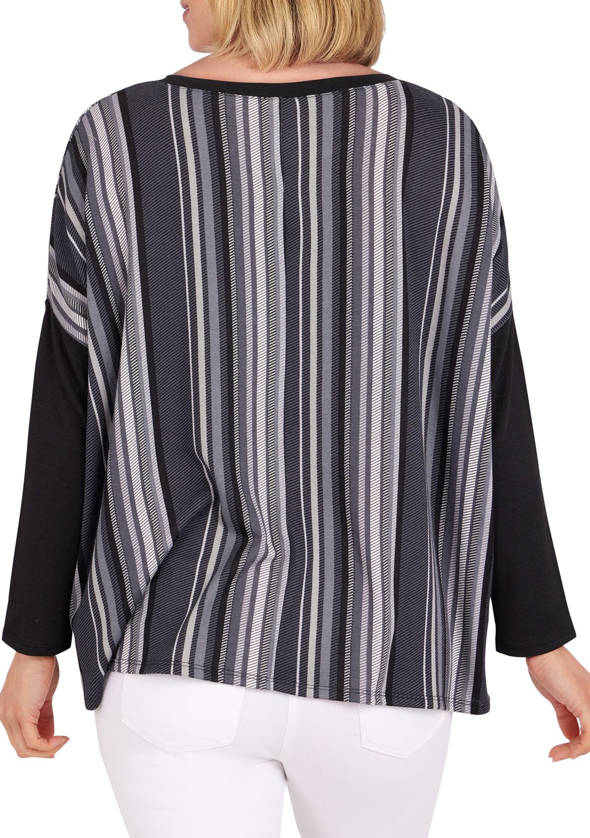 Womens Easy Chic Pullover Stripe Top