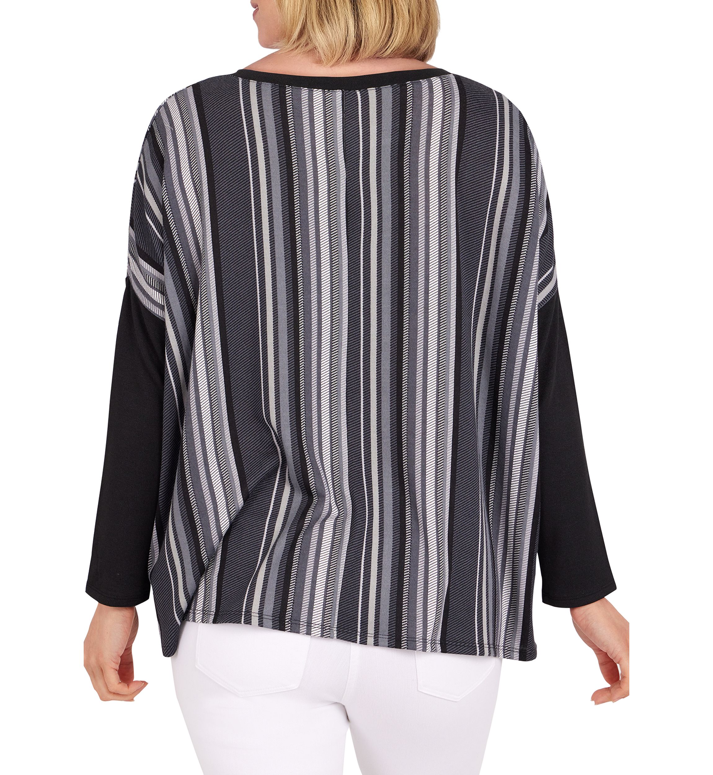 Womens Easy Chic Pullover Stripe Top