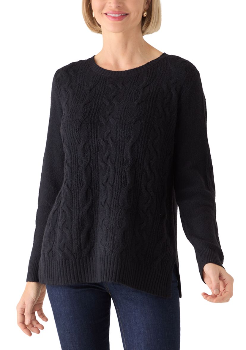 Womens Mixed Cable Cozy Sweater