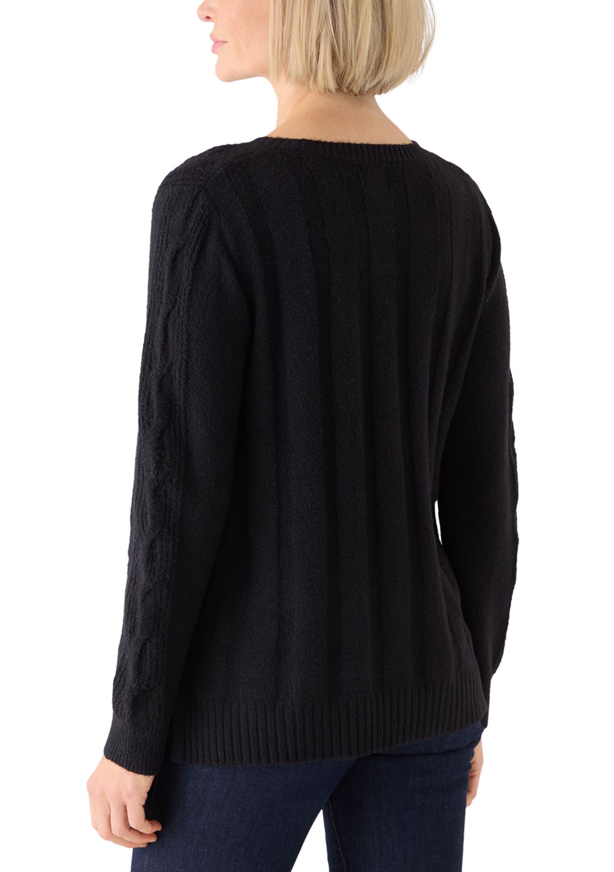 Womens Mixed Cable Cozy Sweater