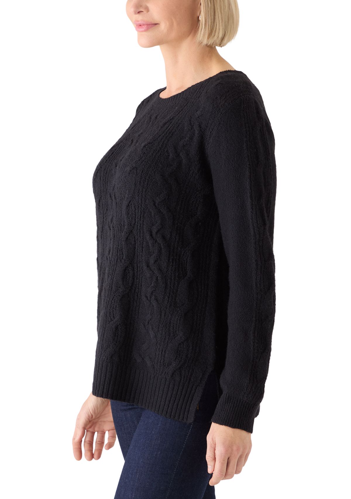 Womens Mixed Cable Cozy Sweater
