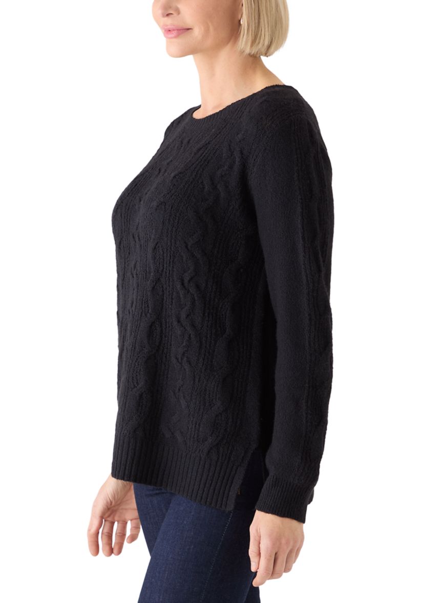 Womens Mixed Cable Cozy Sweater