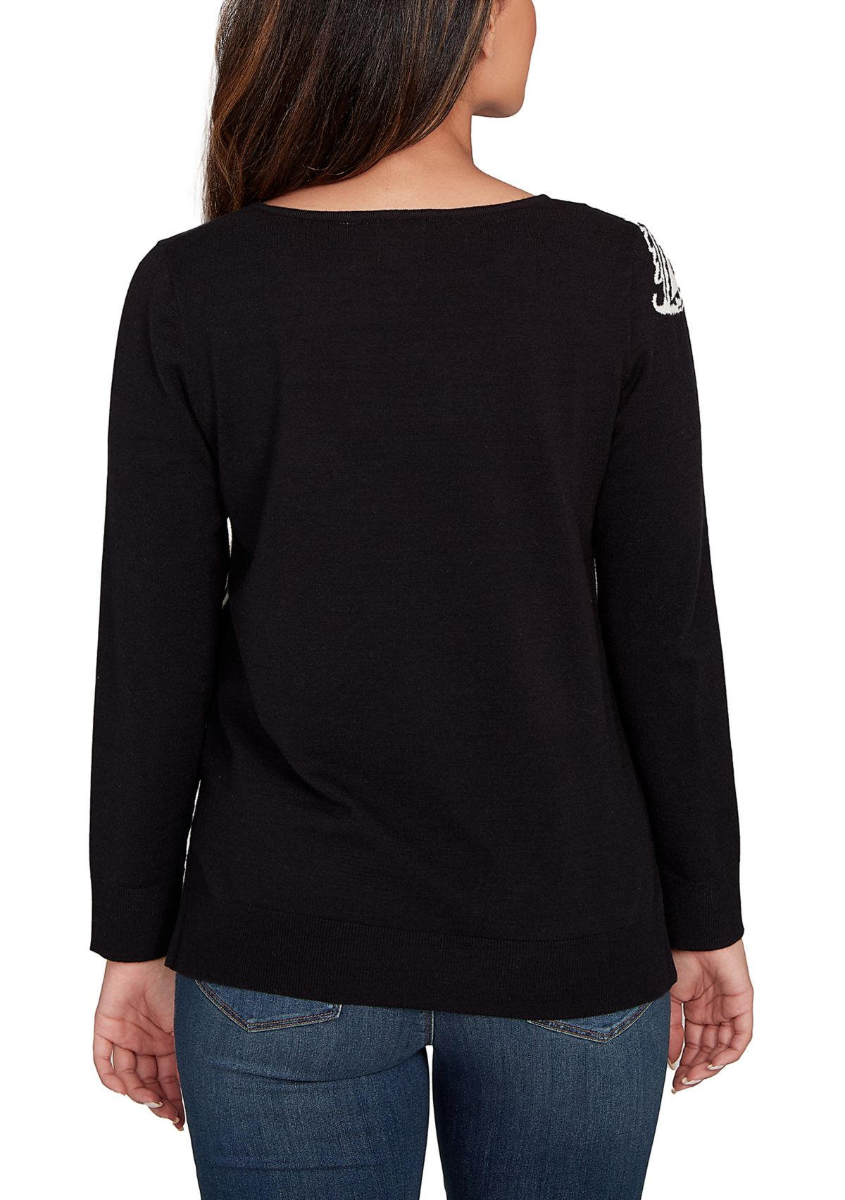 Womens Floral Paisley Jacquard Sweater