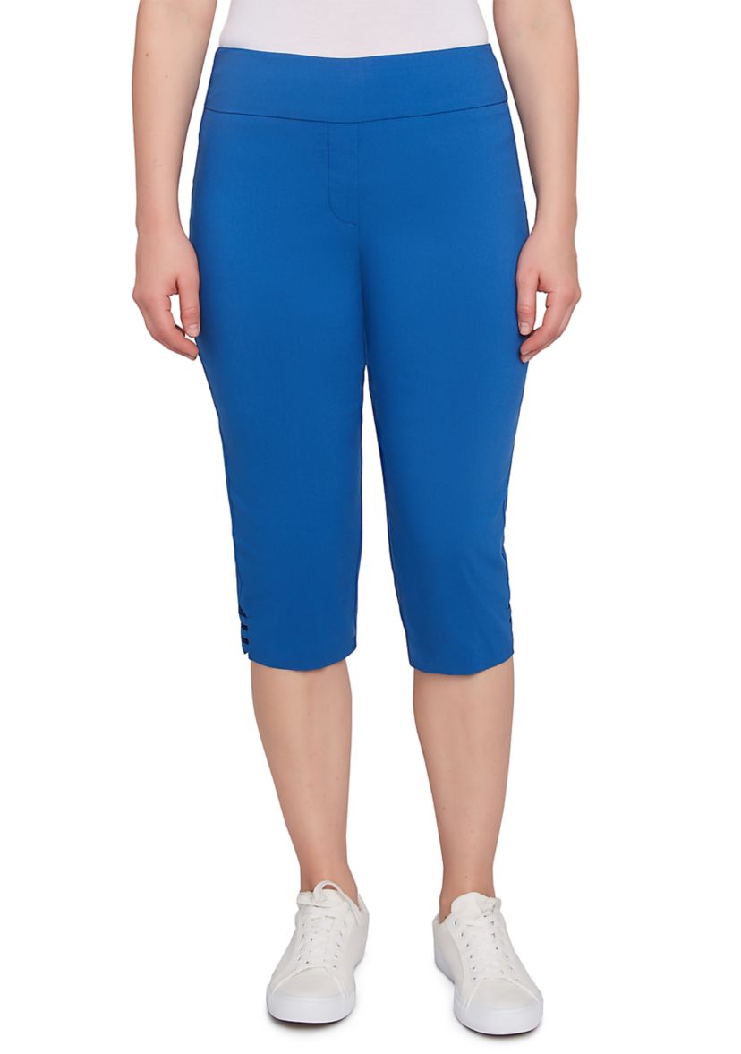 Womens Ladder Hem Americana Clamdigger Capri Pants