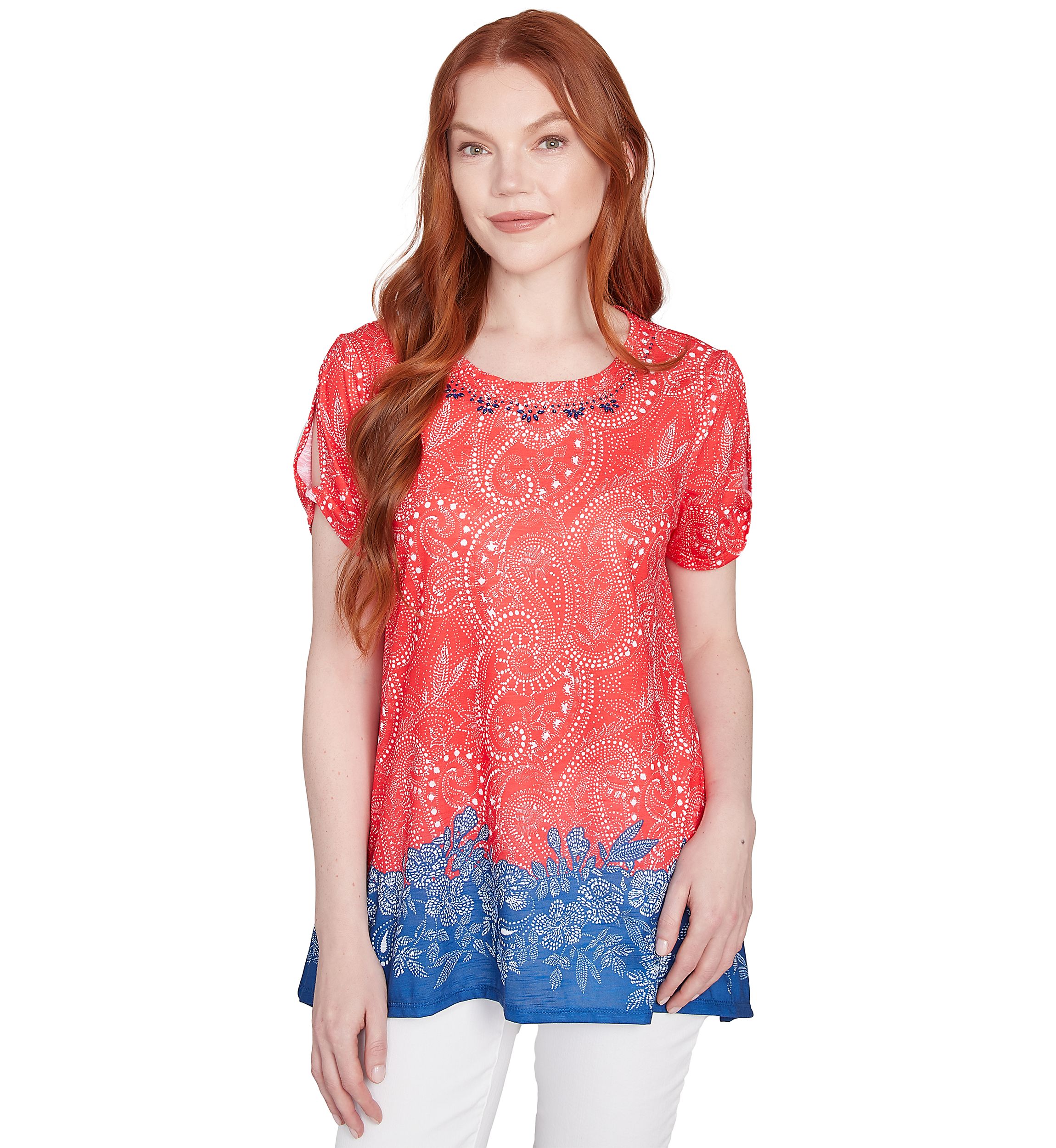 Womens Americana Embellished Jersey T-Shirt