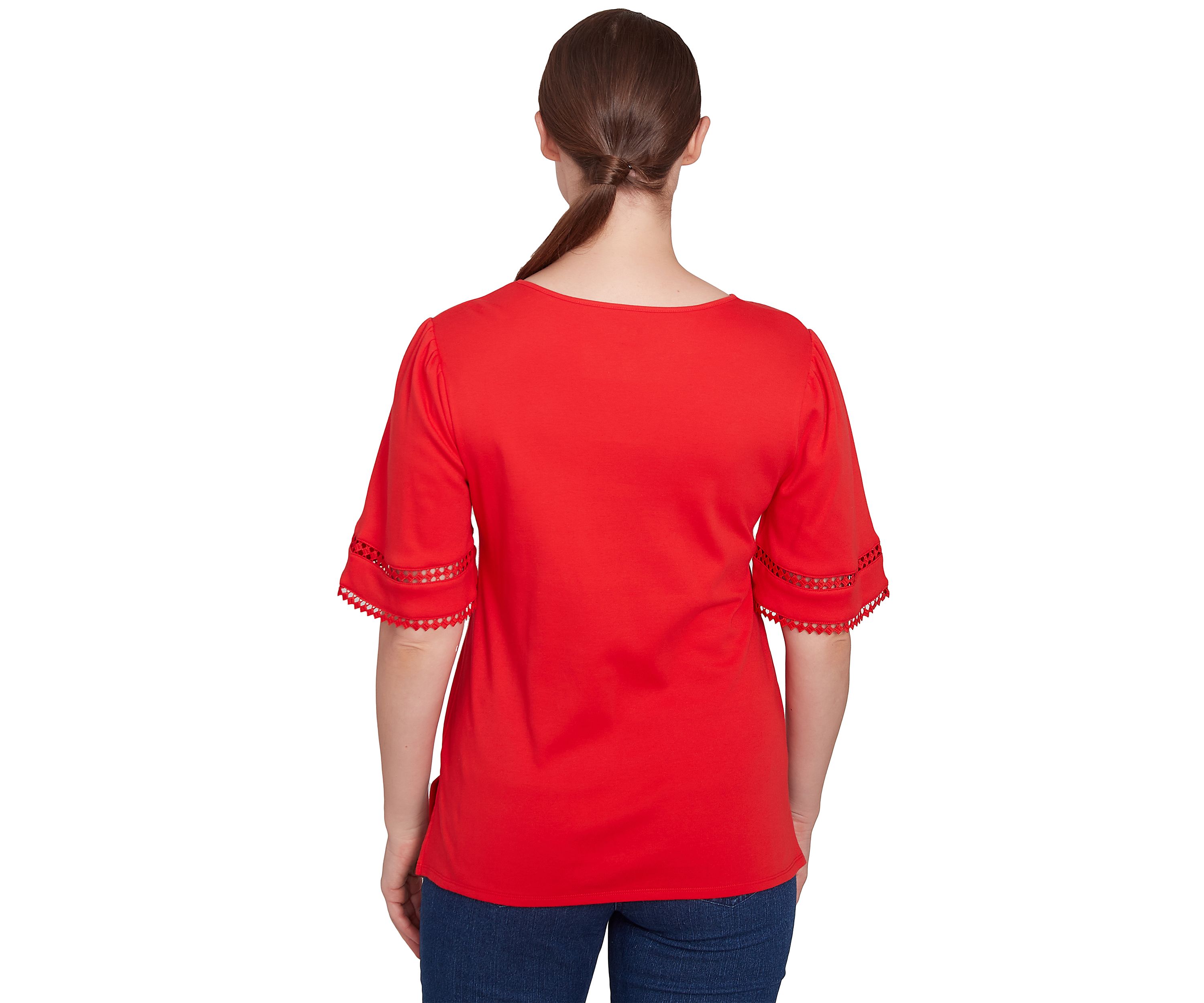 Womens Solid Diamond Stitch T-Shirt