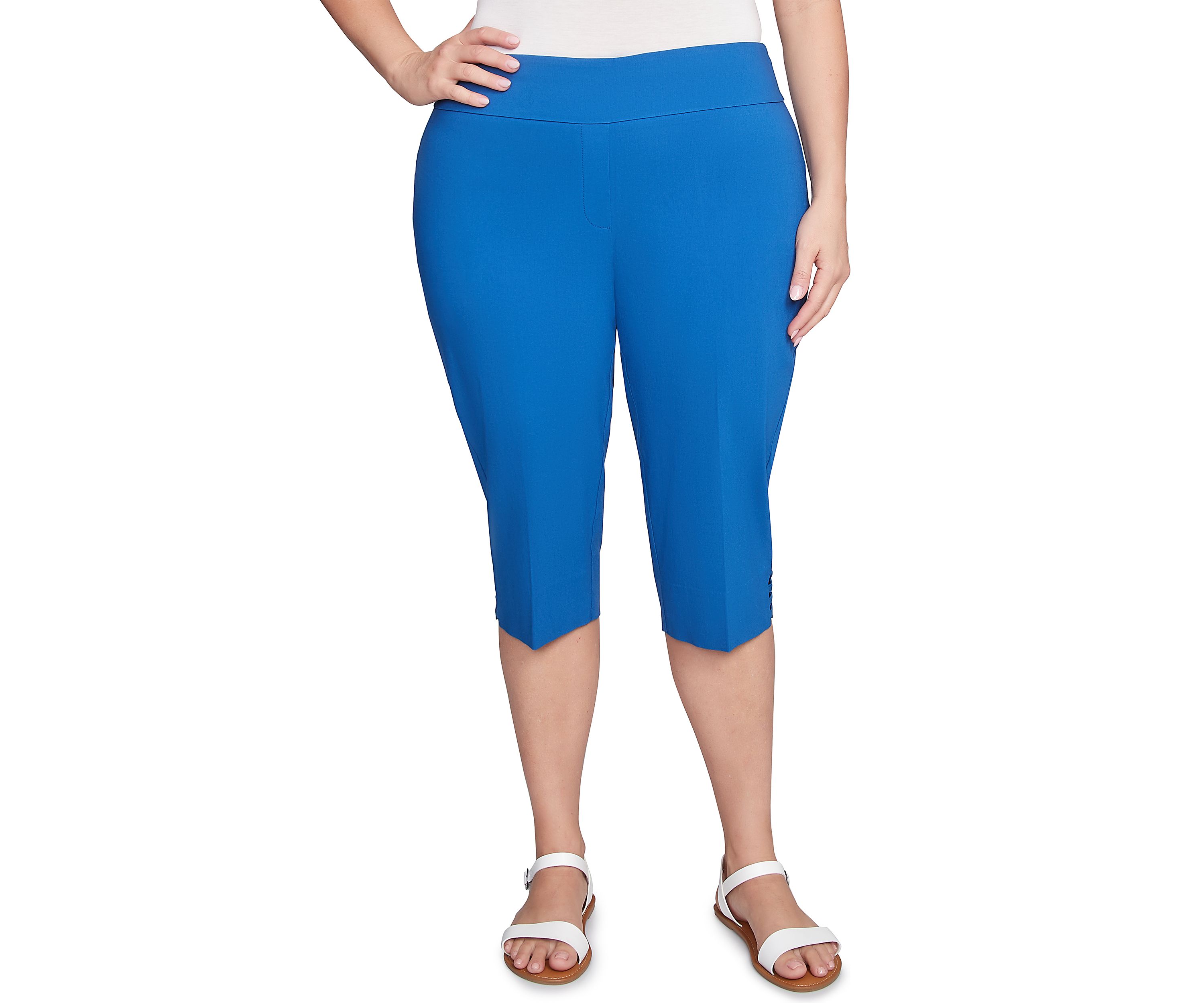 Plus Size Ladder Hem Americana Clamdigger Capri Pants