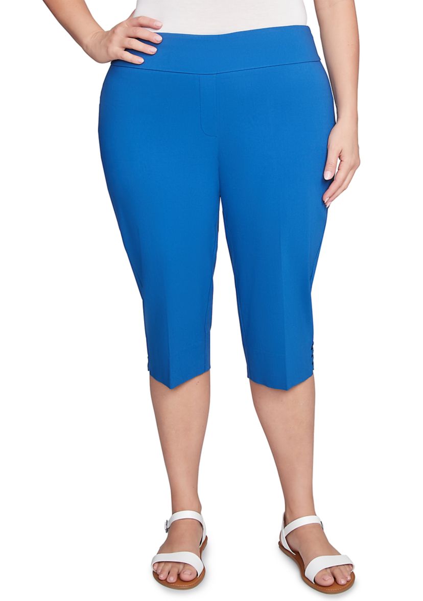 Plus Size Ladder Hem Americana Clamdigger Capri Pants