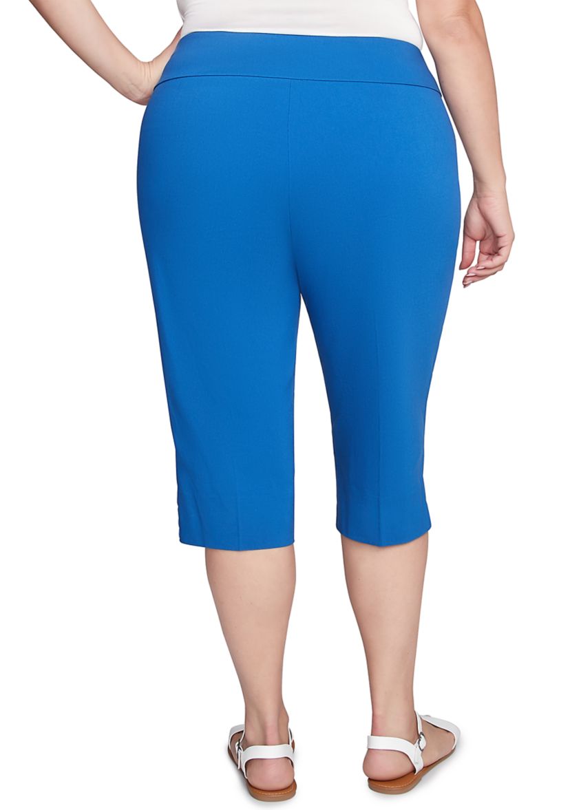 Plus Size Ladder Hem Americana Clamdigger Capri Pants