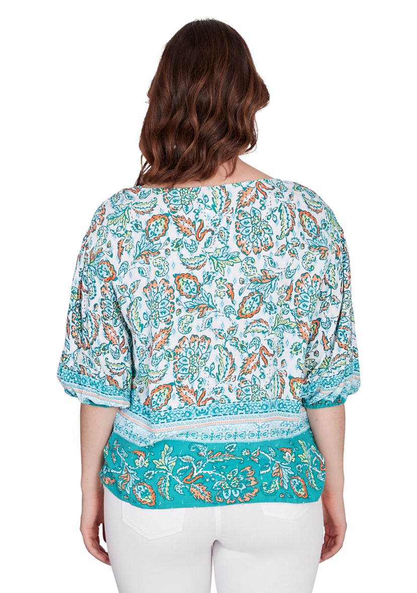 Womens Woven Swiss Dot Top