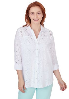 Women's Woven Diamond Cotton Top