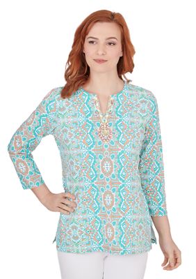 Women's  Medallion Stretch Knit Top