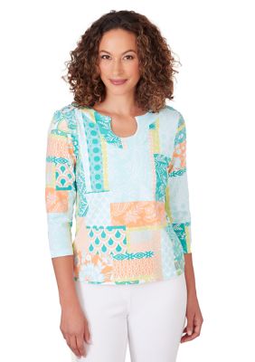 Women's Knit Patchwork Top