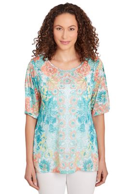 Women's Embroidered Floral Top