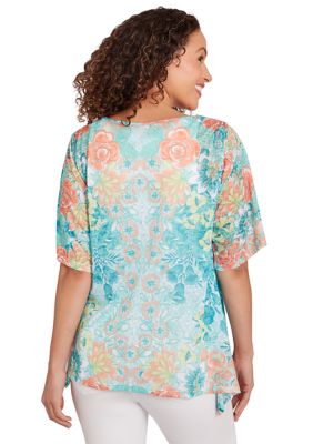 Women's Embroidered Floral Top